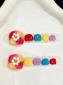 Handmade Press-On Toenails, Equipped With Full Set Of Application Tools, Simple Operation, Easily Create Exquisite Foot Looks Anytime And Anywhere. - Multicolor - View 8