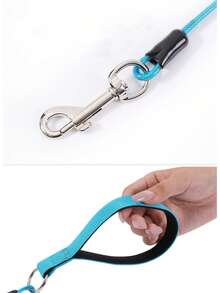 Dây xích bằng thép không gỉ với tay cầm thoải mái, chất liệu nylon chống cắn, phù hợp cho chó nhỏ, vừa và lớn. - Nhiều màu - Xem 5