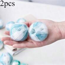 2 viên tẩy vết bẩn và làm mềm vải cho máy giặt, dụng cụ chống rối vải, loại bỏ xơ vải, làm sạch lông thú cưng. - A - Xem 1