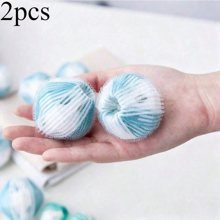 2 viên tẩy vết bẩn và làm mềm vải cho máy giặt, dụng cụ chống rối vải, loại bỏ xơ vải, làm sạch lông thú cưng. - A - Xem 1