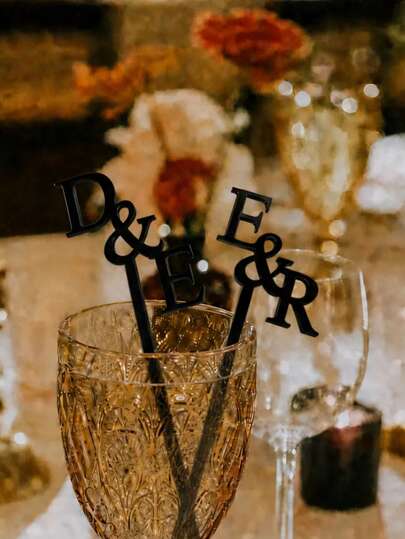 10/30/50 piezas Palitos personalizados para boda | Suministros para fiestas | Palitos personalizados con nombres de "Novia & Novio" | Accesorios de boda | Palitos decorativos para fiestas | Opciones de varios colores, Aniversario