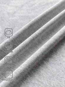100% Cotton, Perfectly Imperfect, Women's White Crew Neck T-Shirt With Simple Letter Print For Summer, Comfortable And Breathable Cotton Fabric, Versatile Casual Style, Fashionable T-Shirt, Beautiful T-Shirt, Gift For Brothers, Gift For Sisters, Gift For Mom, Mother's Day Gift, Casual Fashion T-Shirt For Dates. - 淺灰色 - 查看 5