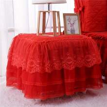 Lace Bedside Cabinet Cover, Dust Cover, Princess Style Bedroom Decor, European Ornamental Tablecloth, New Bedside Cabinet Cover - Multicolor - View 3