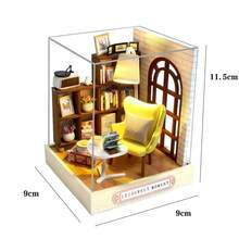 Zuuton Kit de casa de muñecas en miniatura DIY con muebles y luces LED Rompecabezas de madera 3D Casa de bruja de Halloween Kits de construcción de modelos para adultos - QT-031 con tapa - Ver 15