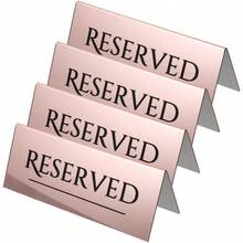 4pcs Reserved Acrylic Table Signs, Double Sided Tent Reserved Sign, Stackable, For Wedding Receptions, Valentine's Day, Restaurant, 17x6x6cm Adults World Book Day - Default - View 1