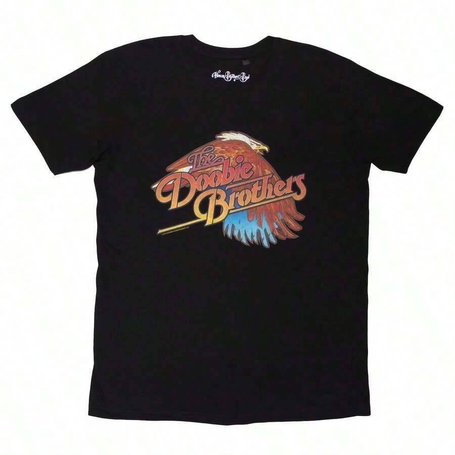 Doobie Brothers T-Shirt With Eagle Design - Black - View 1