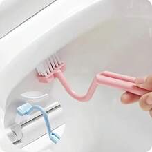 Chổi cọ bồn cầu hình chữ V, màu xanh dương + hồng: Chổi cọ bồn cầu với thiết kế hình chữ S sáng tạo, làm sạch bên trong bồn cầu và những khu vực khó tiếp cận. - nhiều màu - Xem 5