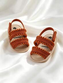 Neugeborenen Babysandalen, rutschfeste Softsohlensandalen, Kleinkind Outdoor lässig Sommerschuhe, 0-1 Jahre alt, weiche Sohle rutschfest, kleine weiße Blume atmungsaktive Babyschuhe, 0-18 Monate - Braun - Übersicht 3
