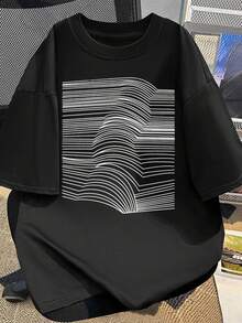 Camiseta Clásica% para Hombre y Mujer, Casual, Cómoda, de Manga Corta, para Todas las Temporadas, Camiseta de Verano - Negro - Ver 7