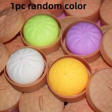 4pcs Dumpling Squeezing Toy, Dumpling Stress Ball, Steamed Bun Squeezing Toy Stress Ball, Adult Gift (With Steamer) - Multicolor - View 8