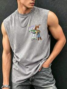 Disney Toy Story "Since 1995" Group Vintage Washed Sleeveless Tee - Grey - View 1
