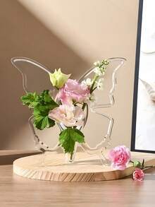 1pc Modern Luxury Minimalist Transparent Butterfly Vase Photo Frame Decor, Elegant Decorative Piece For Home And Office, Ideal Gift For Easter, Mother's Day, Friends, Boyfriend/Girlfriend, Family, Teachers, Colleagues, Creative Hydroponic Flower Vase, Acrylic Desktop Ornament - A - View 3