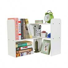 PAG - Organizador de computadora, estante ajustable para encimera, estante de mesa pequeño, organizador de libros, organización de oficina, para computadora, color - Blanco puro - Ver 2