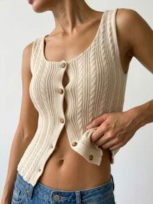 Áo khoác cardigan dệt kim thời trang đa năng dành cho nữ, thích hợp mặc hàng ngày đi làm, có thể mặc trong hoặc ngoài, mùa xuân/hè. - Màu be - Xem 2