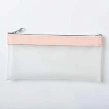磨砂透明铅笔盒，高品质防水雾蓝色和粉色铅笔盒，可爱学生文具收纳盒 - 套裝 - 查看 12