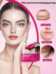 12pcs Red V-Shaped Face Lifting Mask Set, With Lifting & Firming Effect; Hydrogel Mask With Ear Hooks Can Be Used As Lifting Bandage - Multicolor - View 4