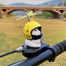 Adornos de bicicleta, figuritas de gatos pequeñas montadas en el coche, decoraciones para vehículos eléctricos y motocicletas, cascos de helicóptero de bambú, elec - 6 - Ver 27