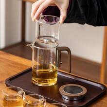 1pc New Magic Teapot, Small Waist Magnetic Glass Teapot With Automatic Separation, Borosilicate Infuser Teapot With Filter, Suitable For Loose Leaf Tea, Mysterious Design, Teaware - Multicolor - View 8