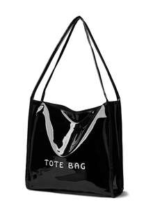 New Fashionable Women's Shoulder Bag, Versatile Solid Color Retro Style, Large Capacity, PU Material, Classic Square Bag, Suitable For Work, Daily Commute, Shopping, Travel, Multifunctional Handbag - Black - View 7