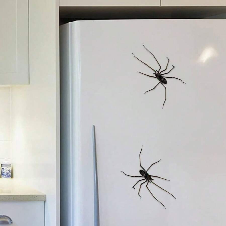 1pc Prank/Scary Spider Wall Sticker, Removable Self-Adhesive Waterproof PVC Decal, Suitable For Various Scenes Such As Kitchens, Offices, Bathrooms, And Storage Cabinets. - Wall Stickers - View 1