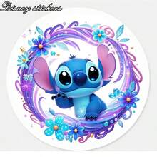 Bộ sưu tập sticker Disney Stitch, 1/12/24/36/48/100/150 miếng, sticker tròn dễ thương chủ đề Lilo & Stitch, decal vinyl chống thấm nước dành cho trẻ em và thanh thiếu niên, sticker Stitch họa tiết hoa pastel đẹp mắt dùng để trang trí bình nước, laptop, ốp điện thoại, sổ lưu niệm, quà tặng tiệc tùng, quà cho người hâm mộ Stitch. - tròn - Xem 9