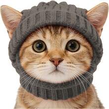 Genérico Sombrero Mascota - Gorro De Punto con Agujeros para Orejas |   Gorro Lindo para Mascotas |   para De Cumpleaños Invierno Cosplay Halloween Año Nuevo Perros Cachorros - Gris - Ver 8