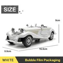 Modelo de coche clásico vintage 500K a escala 1:32, réplica de vehículo en miniatura con mecanismo de retroceso, para colección, regalo para niños - Blanco 500k - Ver 9