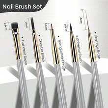 5支装专业美甲笔套装，适用于彩绘、渐变、法式美甲、凝胶美甲装饰。ABS材质手柄，握感舒适，是美甲沙龙和美甲爱好者的理想之选。套装包含短款椭圆形和方形假指甲片以及美甲工具。 - 彩色 - 查看 2