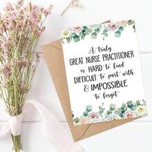 Nurse Practitioner Farewell Retirement Card - Premium Heavy Cardstock Blank Interior For Personal Message Includes Matching Envelope 5 X 7 Inch Elegant White Design With Subtle Medical Motif - Nurse 2 - View 2