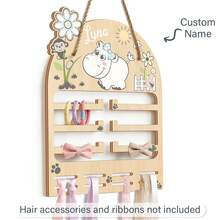 Estante de pared de estilo bohemio con impresión plana 2D para almacenamiento de accesorios para el cabello, decoración de pared, exhibidor de pasadores para el cabello, estante de almacenamiento multifuncional, adecuado para diademas, pasadores y diademas, decoración del hogar de moda - Clásico - Ver 1
