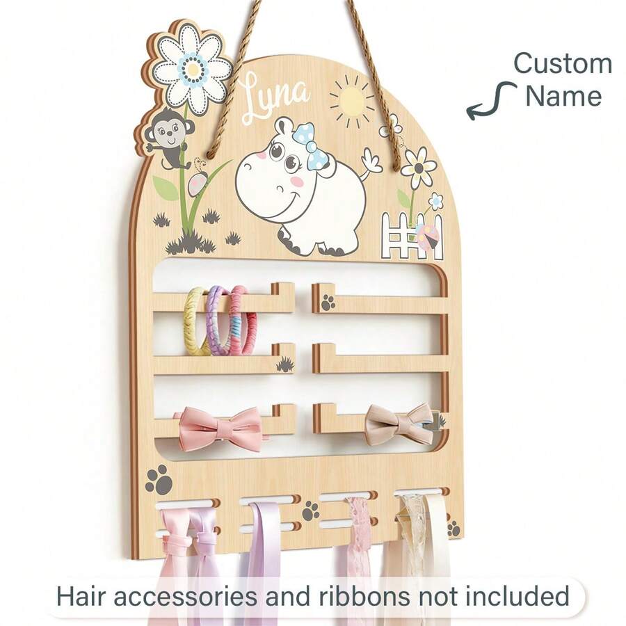 Estante de pared de estilo bohemio con impresión plana 2D para almacenamiento de accesorios para el cabello, decoración de pared, exhibidor de pasadores para el cabello, estante de almacenamiento multifuncional, adecuado para diademas, pasadores y diademas, decoración del hogar de moda - Clásico - Ver 1
