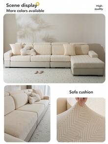 1 chiếc vỏ bọc đệm sofa kiểu Bohemian, vỏ bọc co giãn toàn diện, vỏ bọc đệm vải đa năng, phù hợp cho mọi mùa, bảo vệ sofa phòng khách hình chữ L và sofa 1, 2, 3, 4 chỗ ngồi. - Lanxin-màu be - Xem 8