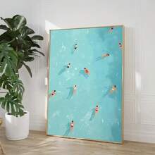 Póster Artístico impreso para pared de barco, playa, océano, en la piscina, verano nórdico, pintura en lienzo, imagen para sala de estar y decoración del hogar 3OMR - WO2196-1 - Ver 8