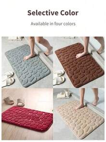 1 pieza Felpudo grueso y absorbente con patrón de guijarros antideslizante, decoración del hogar y el baño, alfombra de baño, alfombra de piso, alfombra de exterior, decoración de entrada, decoración de otoño, accesorios de baño, de vuelta a la escuela (beige con tono naranja) - Multicolor - Ver 13