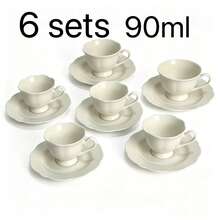 A Set Of 90ml/300ml Floral Ceramic Coffee Cups And Saucers, Suitable For Use In The Microwave And Dishwasher, Ideal For Espresso And Arabic Coffee. Saudi-Style Coffee Cups, Perfect For Afternoon Tea, Cafes And The Kitchen – The Ideal Gift - Multicolor - View 11