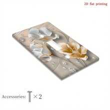 1pc Luxury Faux Pearl Floral Switch Panel - Elegant 2D Flat Print Socket Wall Plate, Gold Design, Suitable For Single/Double Rocker Switch /Retrofit Installation, Bedroom Kitchen Decor Panel, 2D Flat Style - Multicolor - View 10