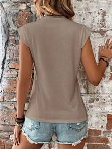 Camiseta gráfica de mujer con estampado de leopardo, mariposa y corazón de manga corta - Negro - Ver 7