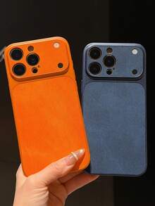 Ốp lưng điện thoại cao cấp họa tiết da cao bồi mờ cho iPhone 17Promax Air 16Pro 15 14 Plus 13 12 11 Chống sốc, bảo vệ toàn diện - trái cam - Xem 2