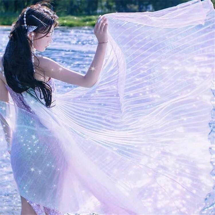Angel Wings For Belly Dancing - Wings With 360° Extension And Stretch Rods Included - Ideal Fairy Wings For Adult Dancers And Christian Dance Costume (57 Inch Fully Extended) - View 5