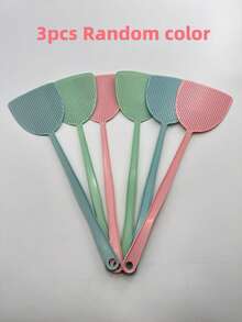 6/3/1pc Durable Fly Swatters, Manual Plastic Fly Swat With Long Handle, Effective For Indoor & Outdoor Pest Control (Assorted Colors) - Multiple Styles - View 11