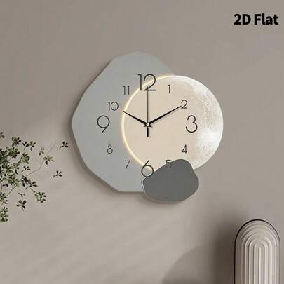 1 pieza de reloj de pared plano 2D moderno y creativo de 12 pulgadas/16 pulgadas, con movimiento de cuarzo súper silencioso sin sonido de tic tac, adecuado para decoración de habitación, decoración del hogar, decoración de la sala de estar, decoración de la pared del dormitorio, decoración de la pared, decoración del aula, decoración de la cocina, decoración de la oficina, decoración de la cafetería, decoración del restaurante, decoración de la casa, decoración del dormitorio, decoración de la pared del hotel, decoración del apartamento, decoración del reloj, regalo perfecto de inauguración de la casa para amigos y familiares