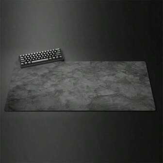1pc Large Grey Marble Pattern XL Desk Mat Gaming Mouse Pad - Rubber Base Keyboard And Mouse Pad, Suitable For Office, Gaming And Home Workspace - Durable Rectangular Surface, Elegant Black And White Design, Spill-Resistant Easy-To-Clean Surface, Popular Grey Marble Pattern Gaming Accessory Keyboard Desk Mat Office