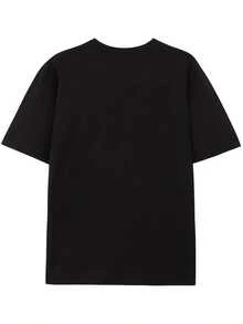 T-Shirt With Lion Of Judah And Yeshua Print - Black With Gold Lettering And Lion Design, Loose Fit, Crew Neck, Short Sleeve, Casual Summer Style Y2k - 白色 - 查看 2
