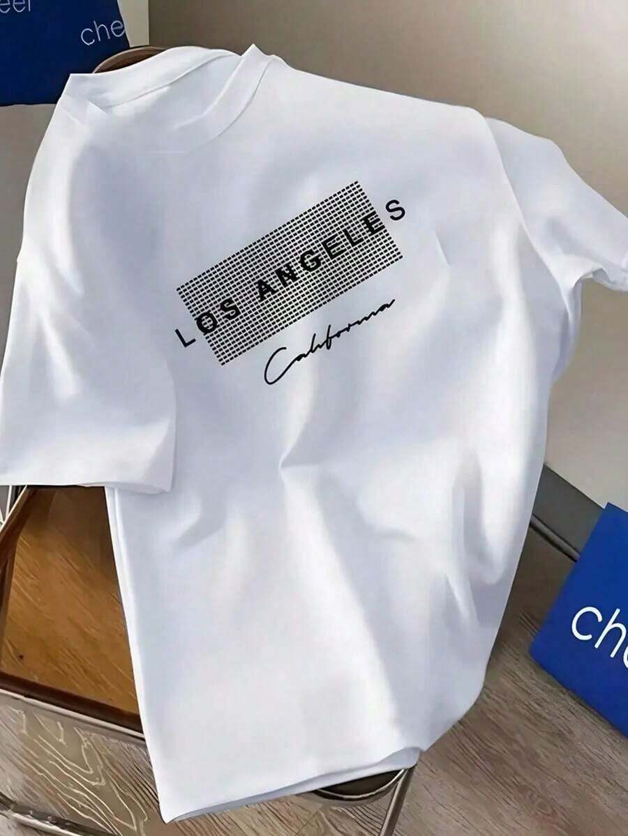 Camiseta hombre cuello redondo y manga corta. Estilo casual con estampados modernos y cómodos. Para hombres y mujeres, estilo pareja, pareja, camiseta de manga corta con estampado de moda