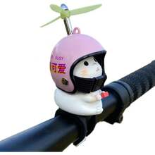 Adornos de bicicleta, figuritas de gatos pequeñas montadas en el coche, decoraciones para vehículos eléctricos y motocicletas, cascos de helicóptero de bambú, elec - 1 - Ver 4