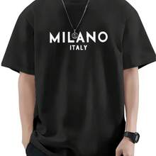 Printed T-Shirt For Men And Women - 黑色 - 查看 1