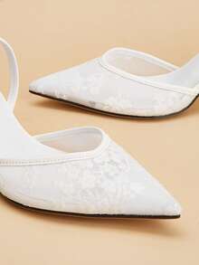 2026 Women's New Elegant Fashionable Style Back Strap Niche New Shoes (Asymmetrical Cut Upper) - White - View 5