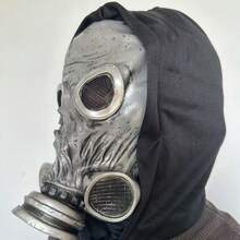 1件 Radstorm 銀色生物危害面具，適用於萬聖節末日派對/廢土角色扮演服裝，熱銷商品 - 毒霧面具 - 查看 3
