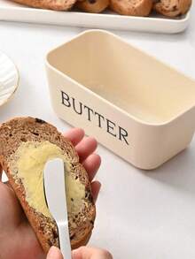1pc Plastic Butter Dish With Butter Knife And Lid, Butter Storage Container For Kitchen Baking And Gifting, Sealed Butter Holder To Cover Countertop Or Refrigerator, Dishwasher,Gifts For Friends, Gifts For Girlfriends, Gifts For Family Members - Multicolor - View 8