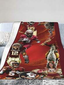 Florida State Merch Seminoles Throw Blanket Warm Blankets Breathable Air Conditioner Blanket For Car Classic Outdoor Blankets For Picnic For All Season - màu đen - Xem 3